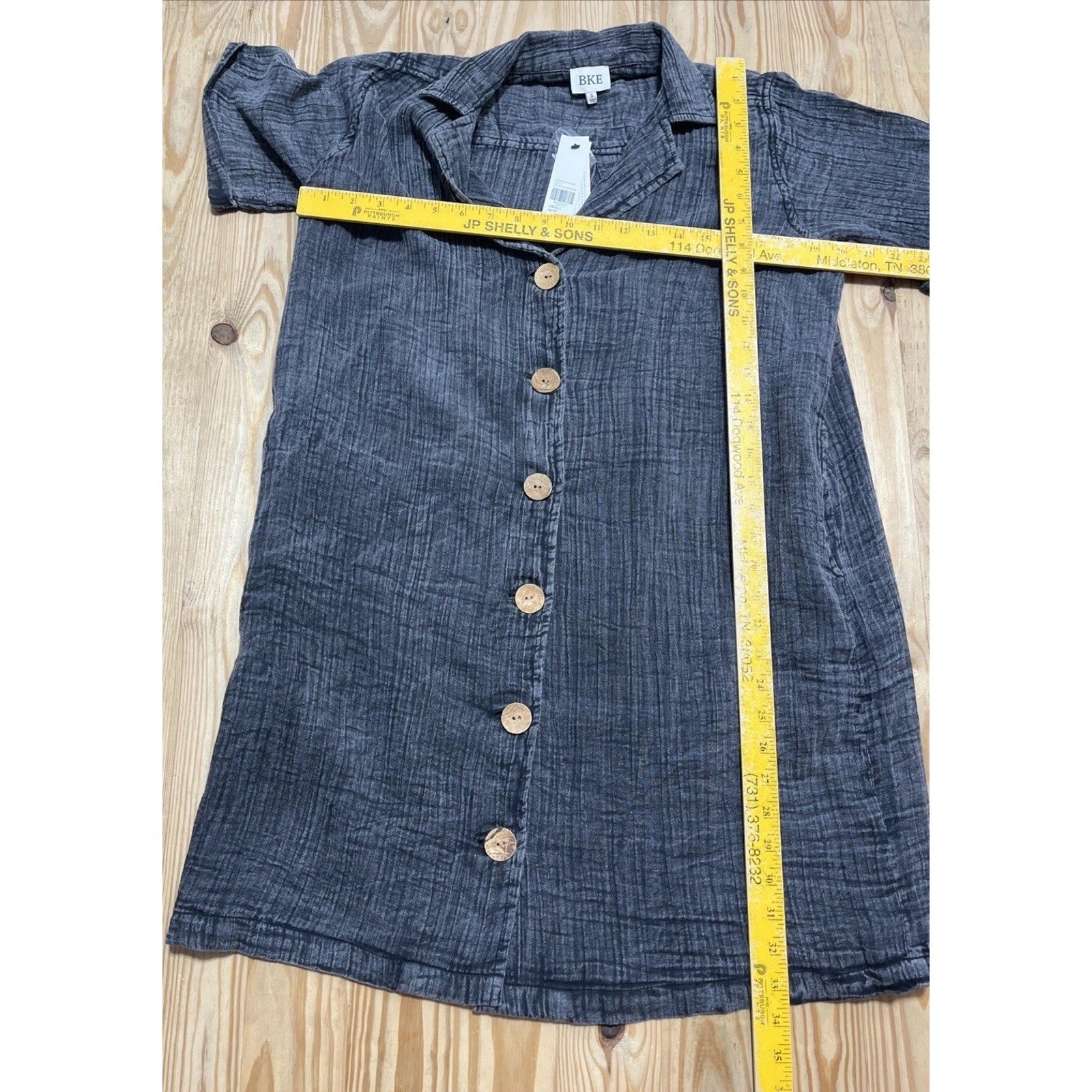 BKE Washed Black Button Down Dress Size Small NWT