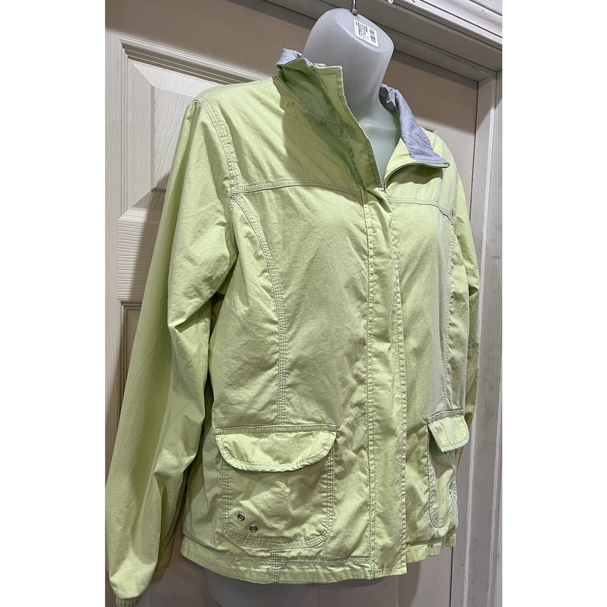 Vtg St. John's Bay Active Lightweight Full Zip Jacket Yellow Pockets Women's L