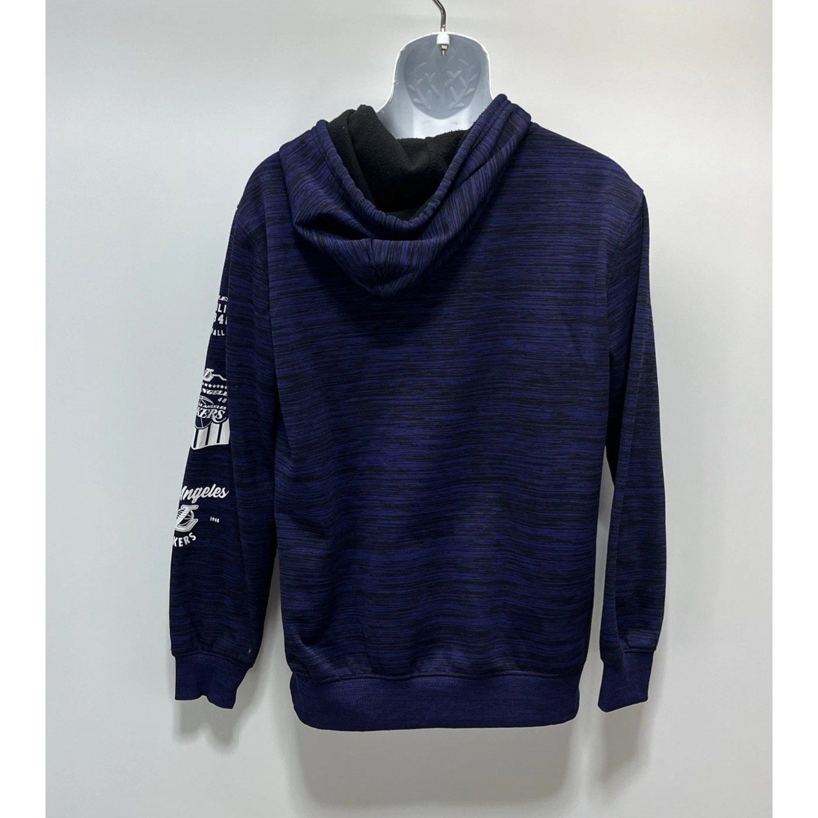 Los Angeles Lakers Men Sweater Medium Blue Heather Hoodie Graphic Pullover