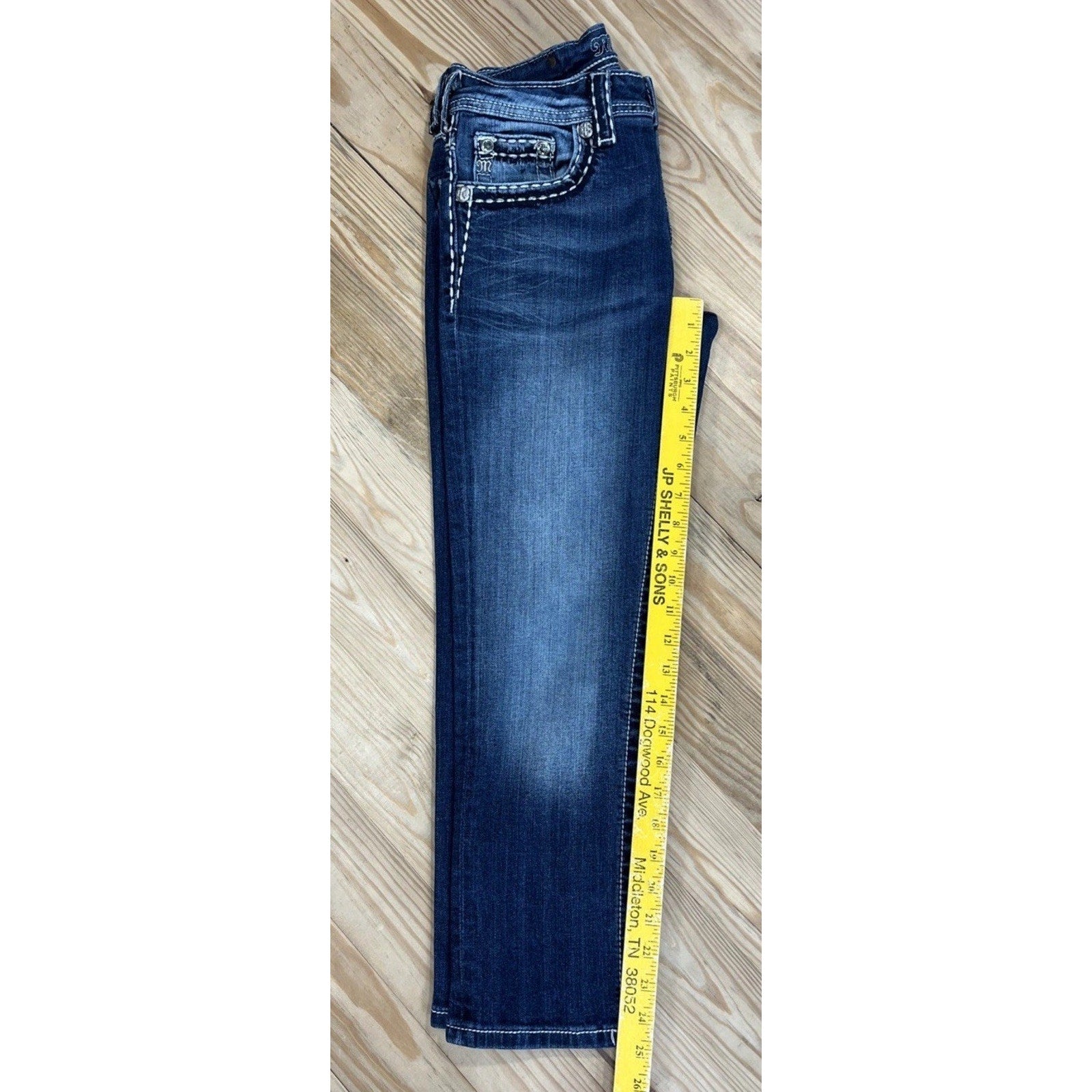 Miss Me Denim Brand Boyfriend Capri Thick Stitch Jeans Size 26 Distressed