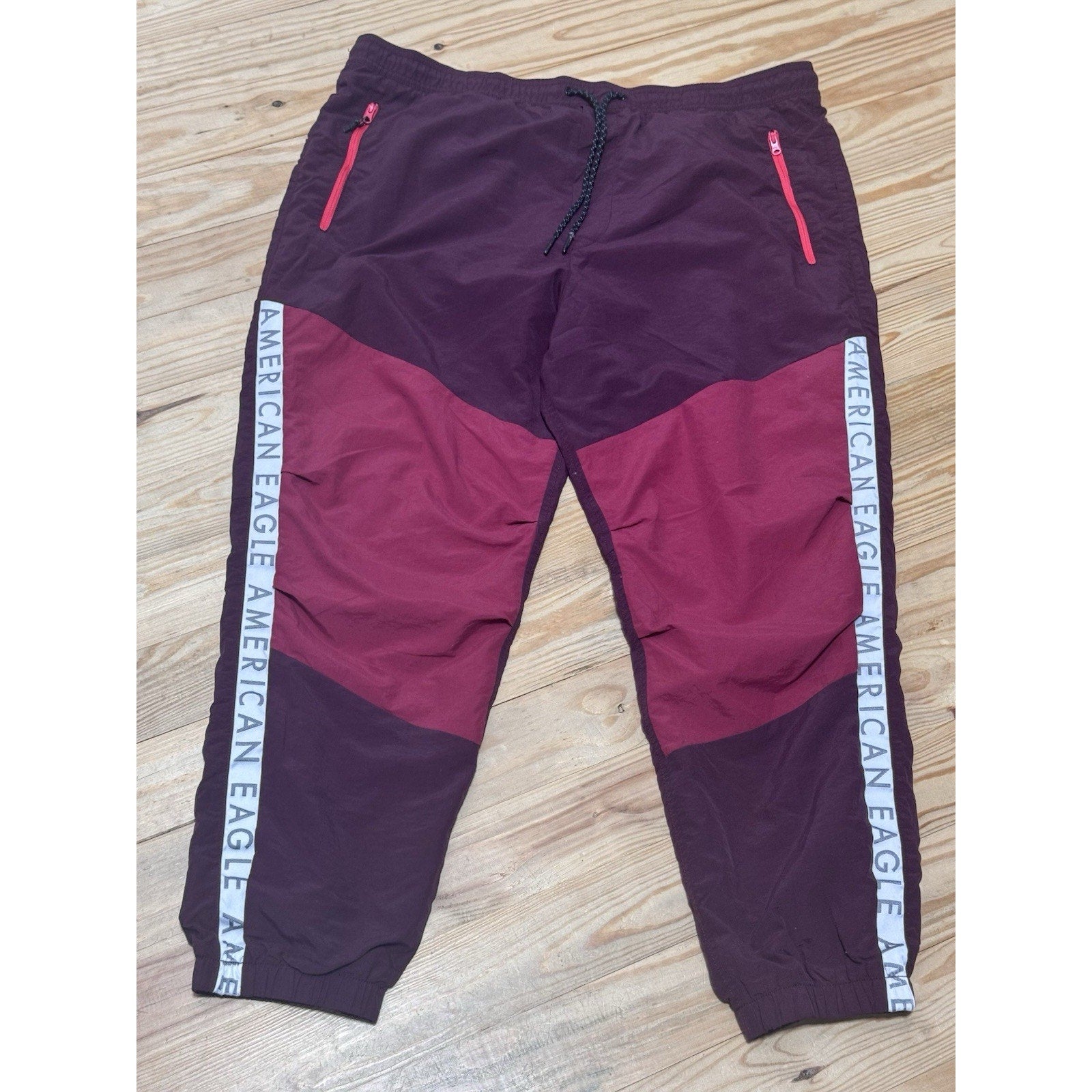 American Eagle Wind Pants Maroon Chino Casual Work Active Wear Ladies Women’s XL