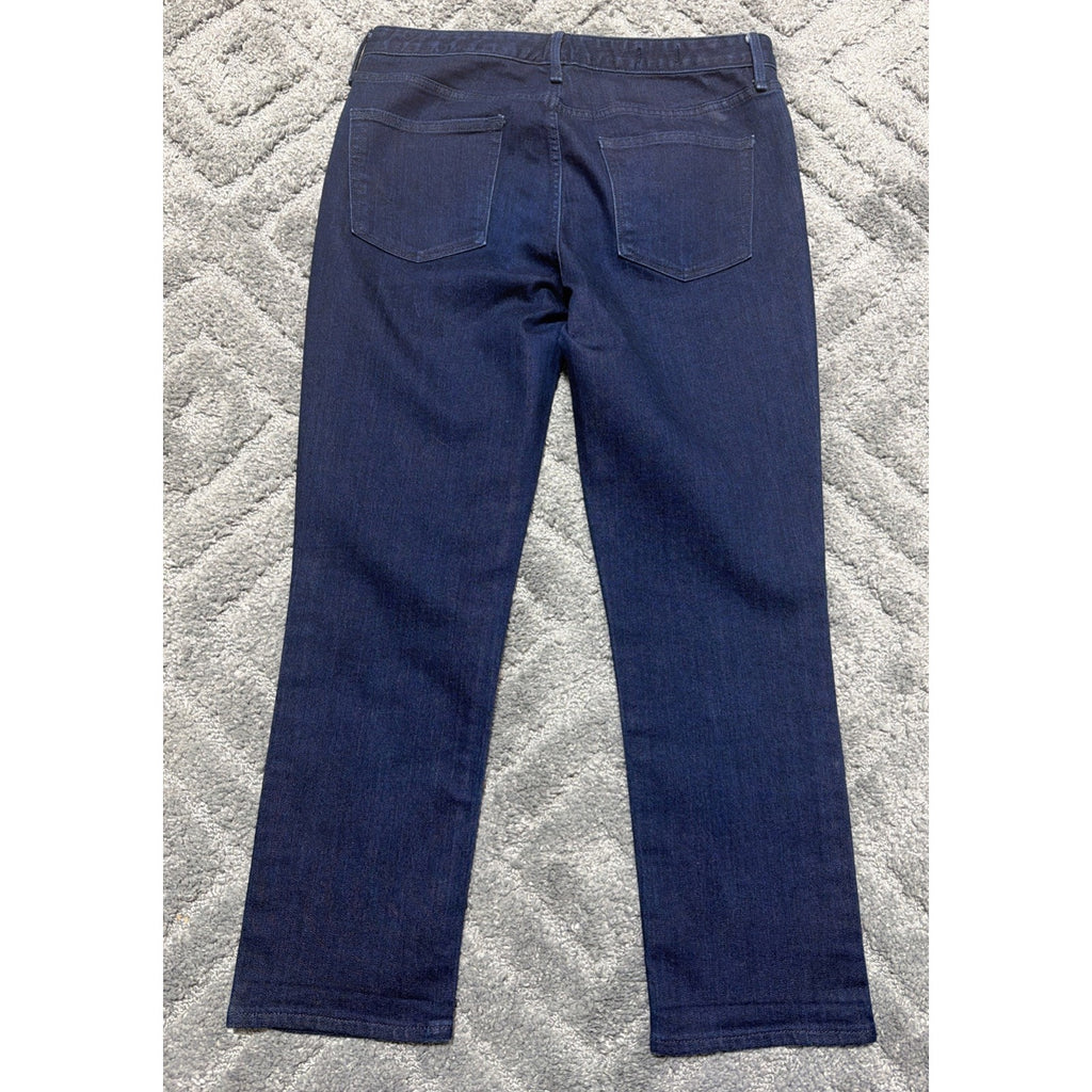 Gap 1969 Womens Real Straight Blue Jeans Size 31 Resin Rinse Mid Rise 960059