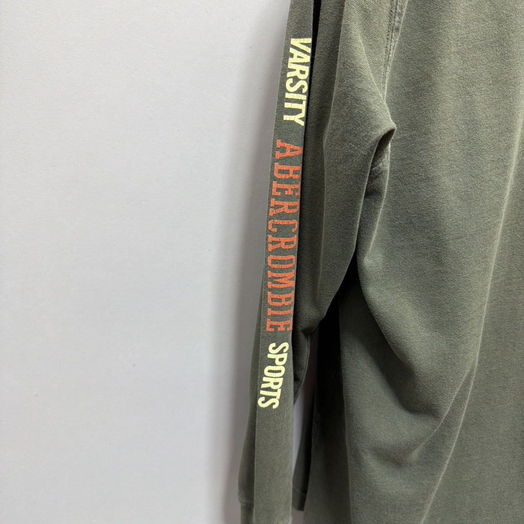 Abercrombie & Fitch Y2K Mens XL Long Sleeve T-Shirt Green Casual Preppy Made USA