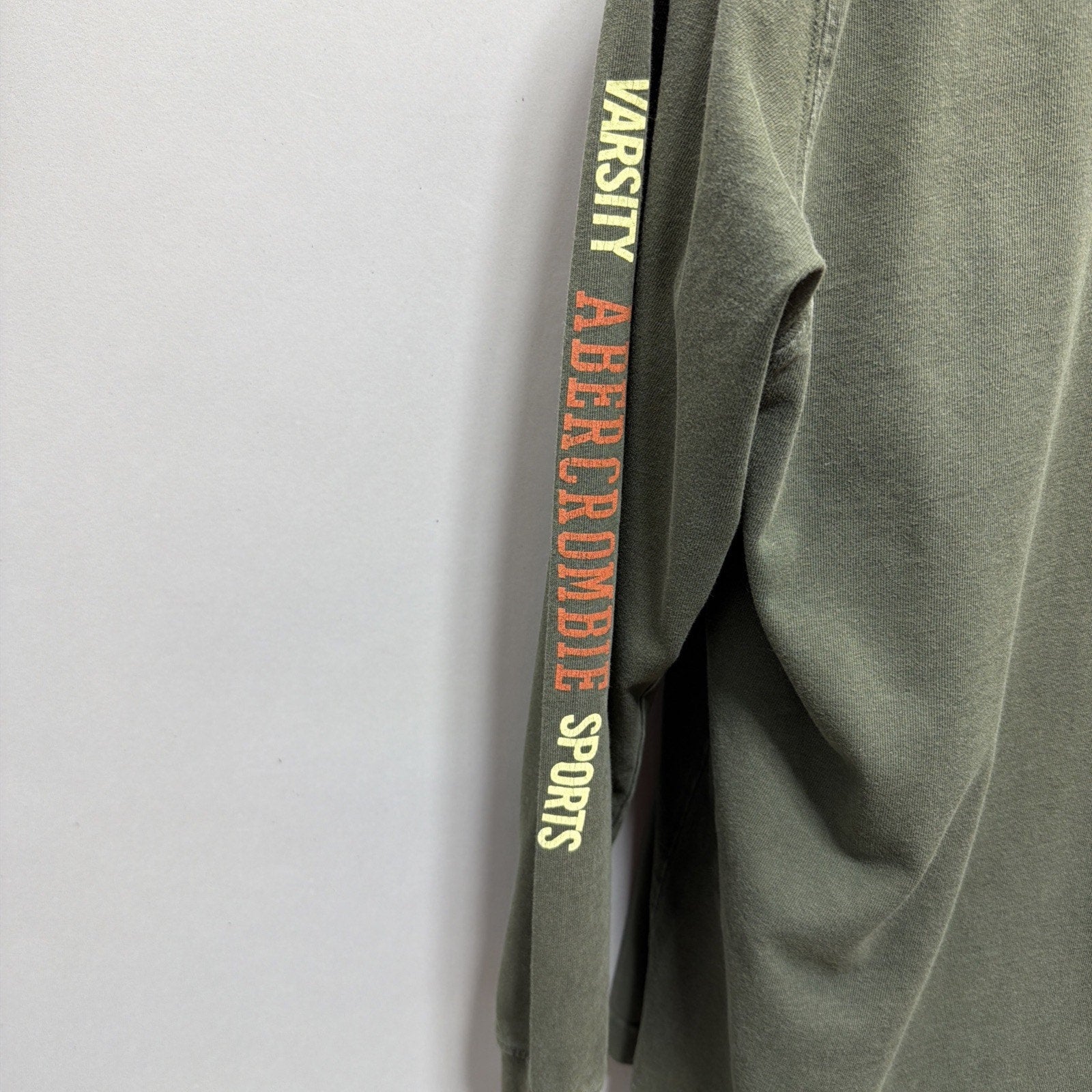 Abercrombie & Fitch Y2K Mens XL Long Sleeve T-Shirt Green Casual Preppy Made USA