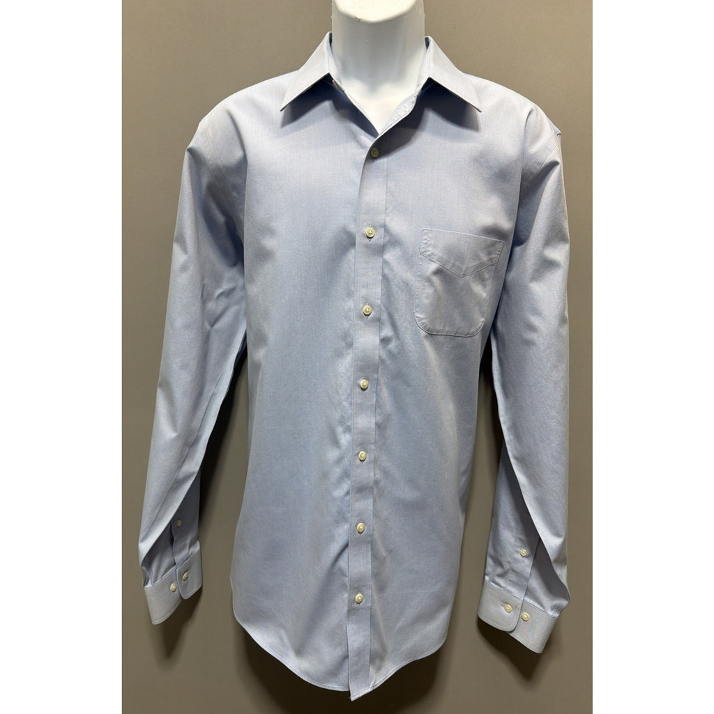 Brooks Brothers 1818 Regent Non-Iron Dress Shirt Men's L Blue Career Preppy