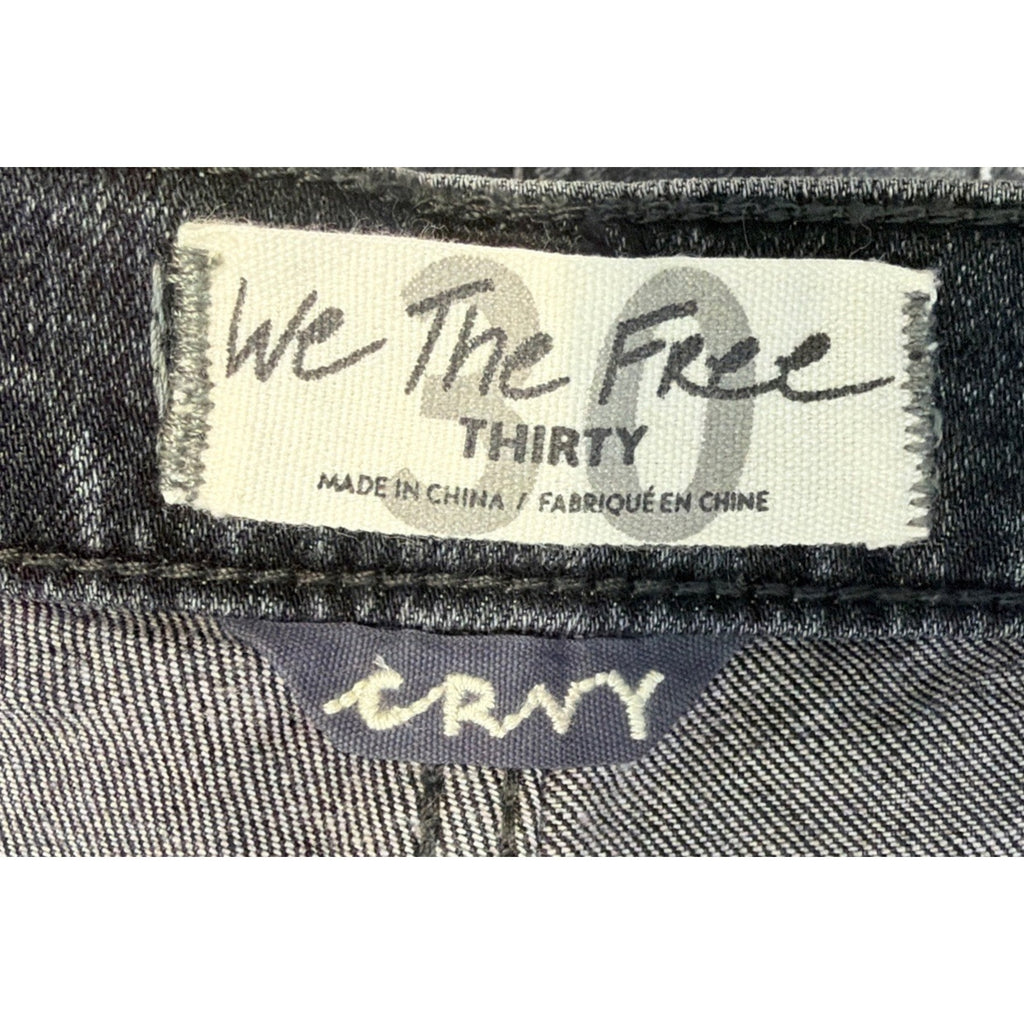 Free People We the Free Women Jeans Denim Raw Hem Curvy Flare High Rise Boho 30