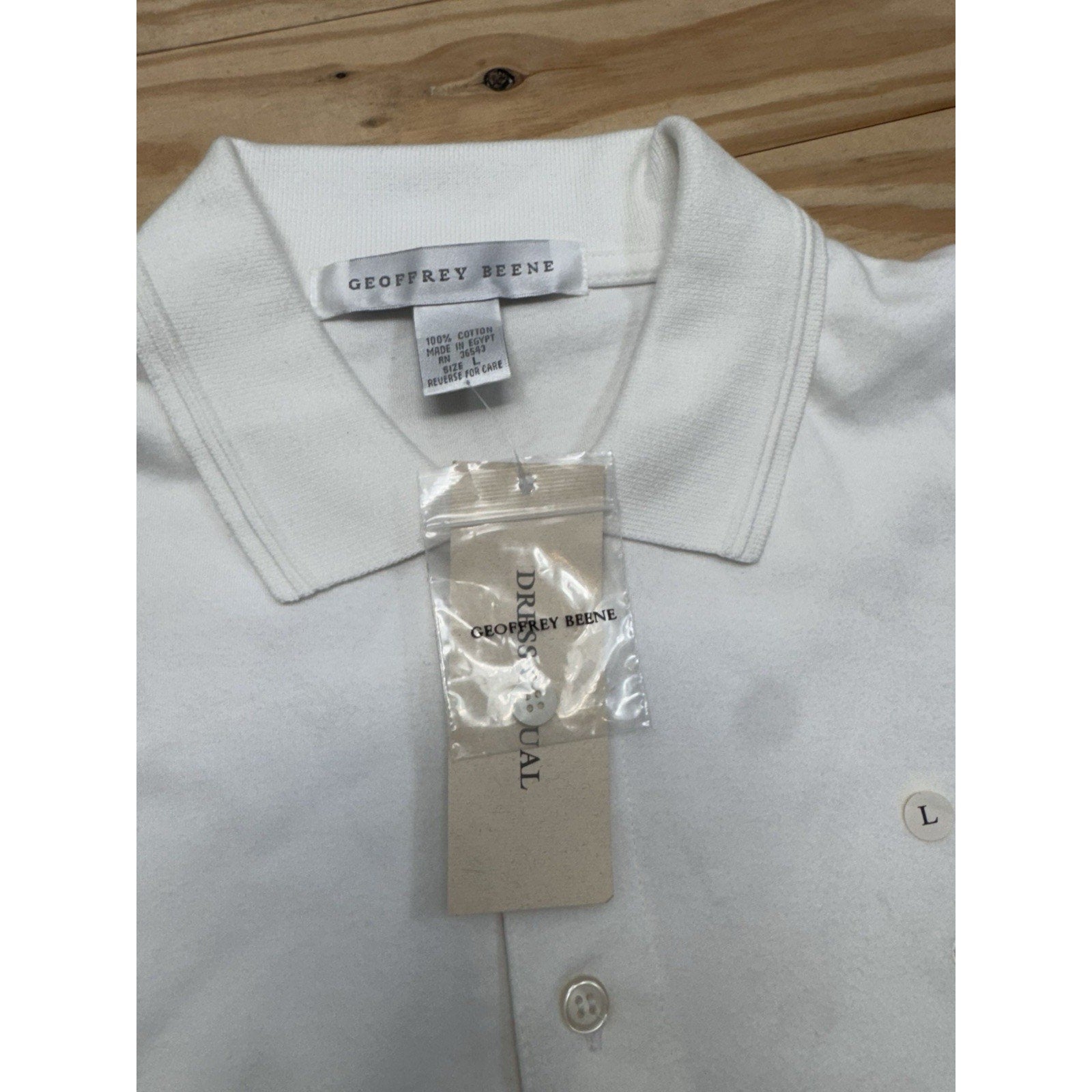 Geoffrey Beene Mens Short Sleeve Polo Shirt L New With Tags NWT Collared Cotton