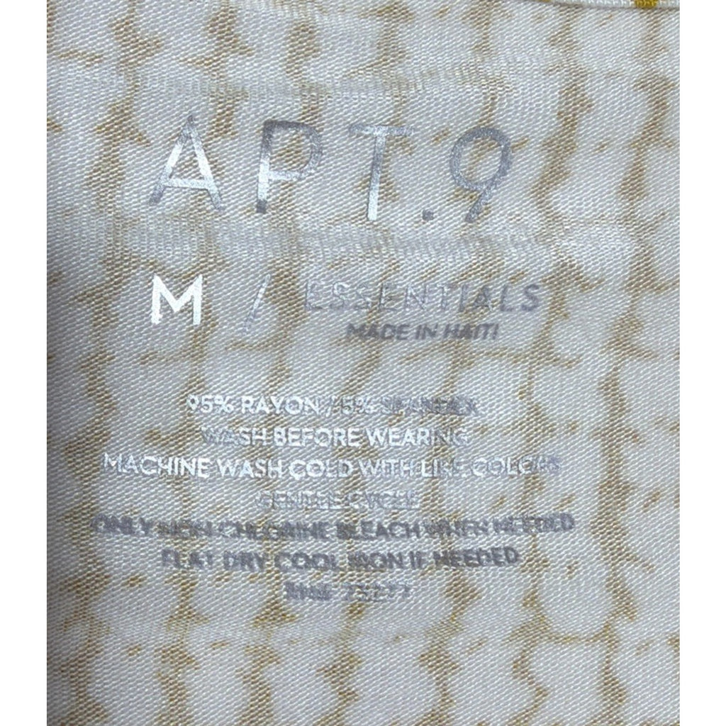 APT 9 Women's Essential Tee Shirt Top Medium Yellow White Twists Design New