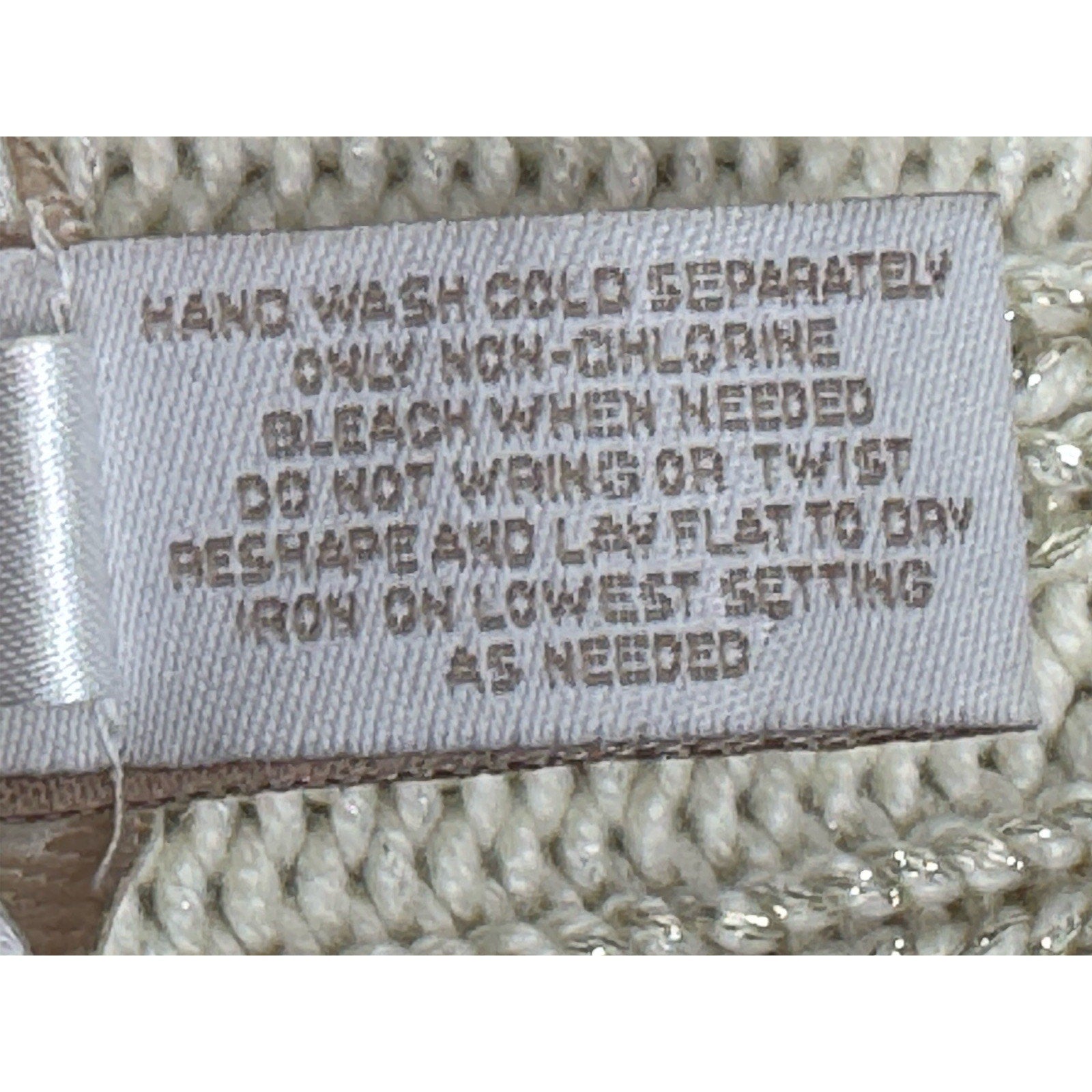 Chico's Open Front Cardigan Sweater Size 2 (L/12) Ivory w/ Metallic Gold Threads