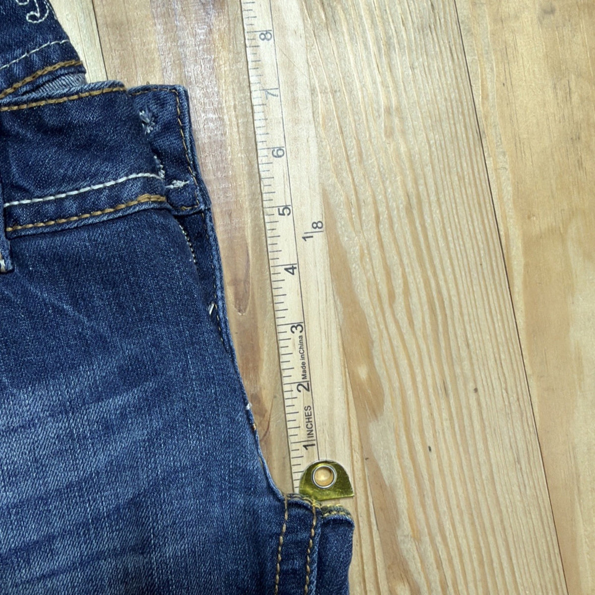 Miss Me JPW5120 Bootcut Jeans 28x33 Y2K White Leather Flap Pocket Tall