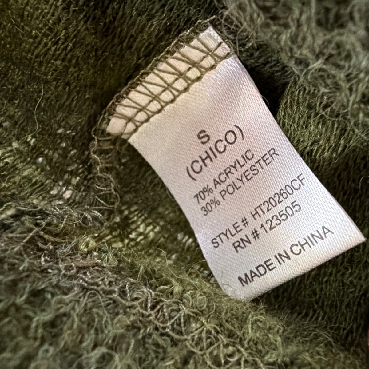 PPLA Swiss Dot Long Sleeve Sweater Size S Oversized Cropped Cozy Green