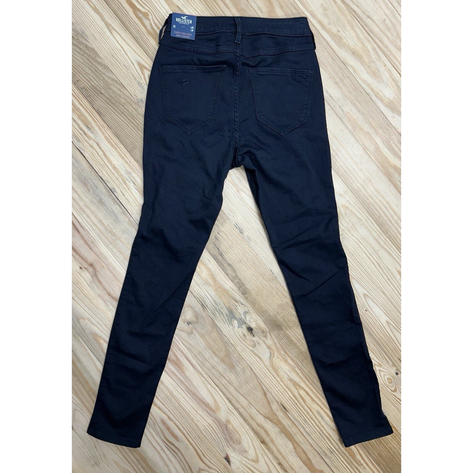 Hollister Jeans Womens 3S 26x26 Black Curvy High Rise Legging New With Tags.