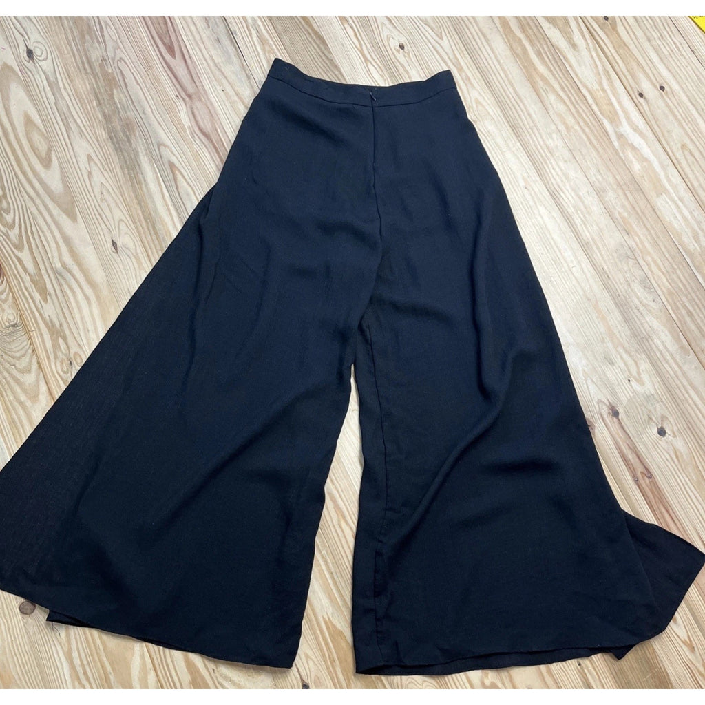 Lulus High Waisted Wide Leg Pants Size M Black