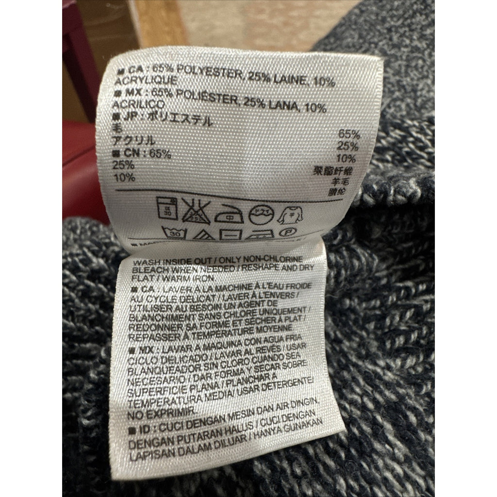 Old Navy Men’s Large Pullover Sweater Navy Blue Long Sleeve Button Neck