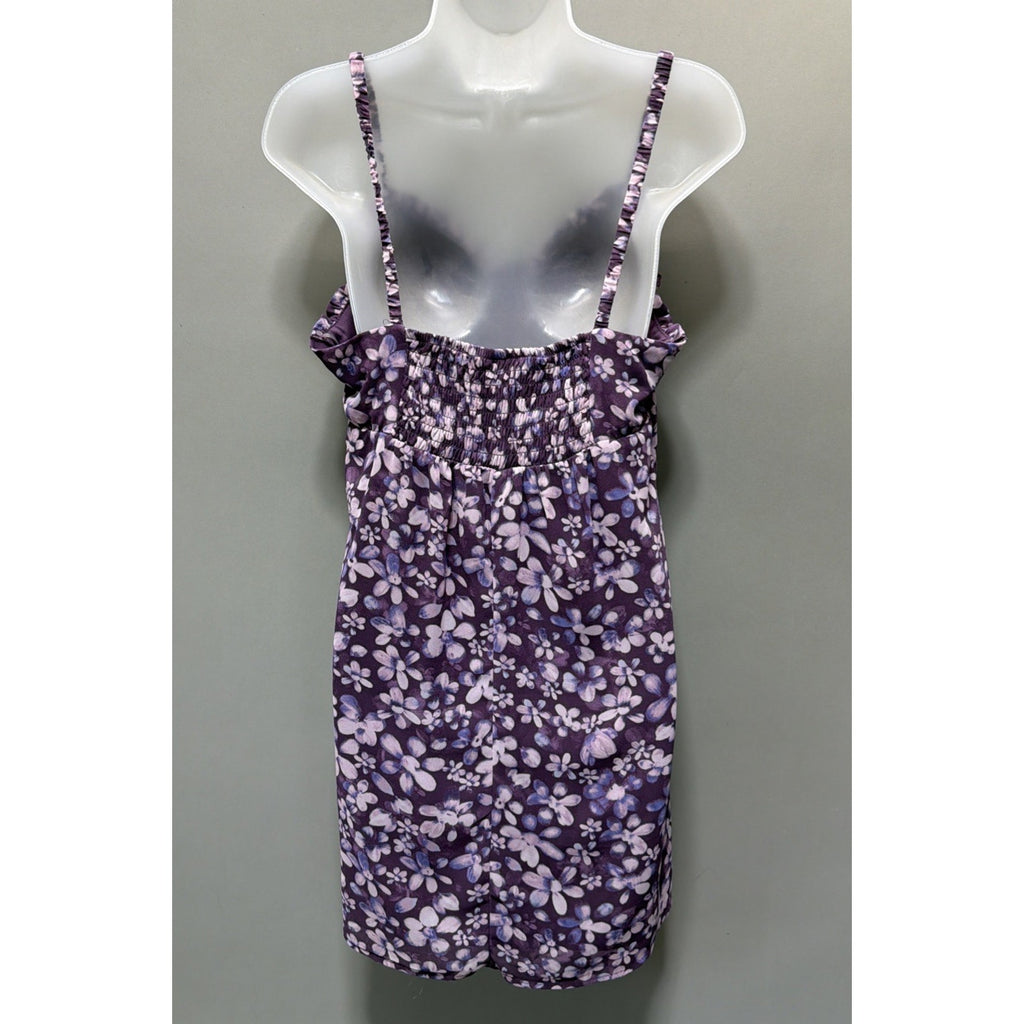Wild Fable Purple Lined Floral Mini Dress Size M NWT