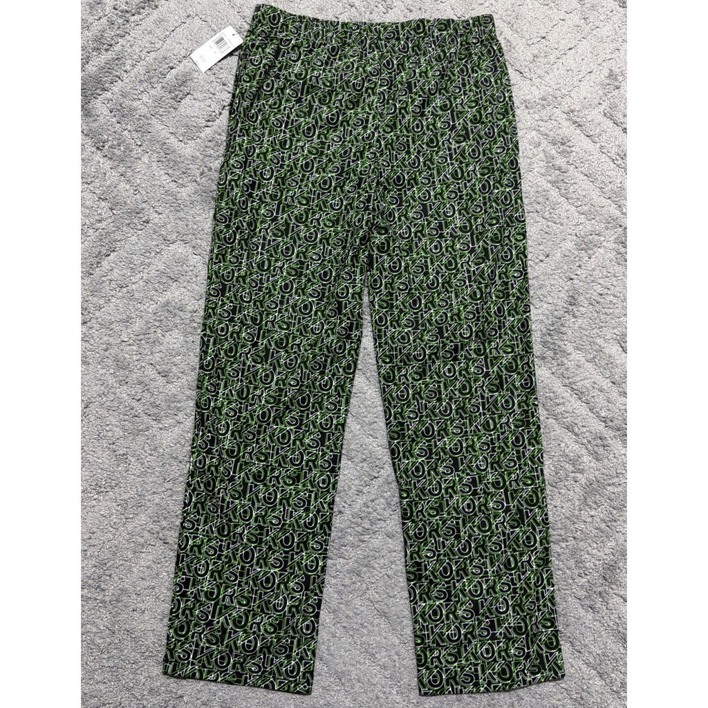 MICHAEL KORS All Over Print Black Green Loungewear Sleep Pants Men's M NWT