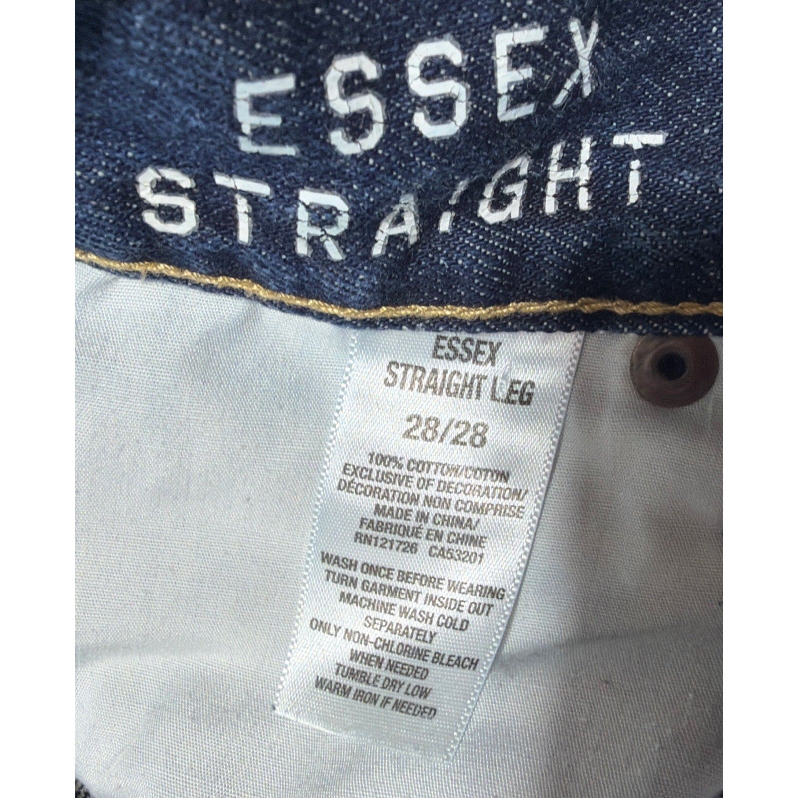 Aeropostale Mens Jeans 28x28 Blue Denim Essex Straight Leg Whisker
