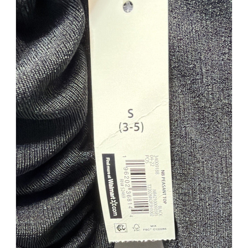 No Boundaries Black Off the Shoulder Padded Long Sleeve Peasant Blouse S New