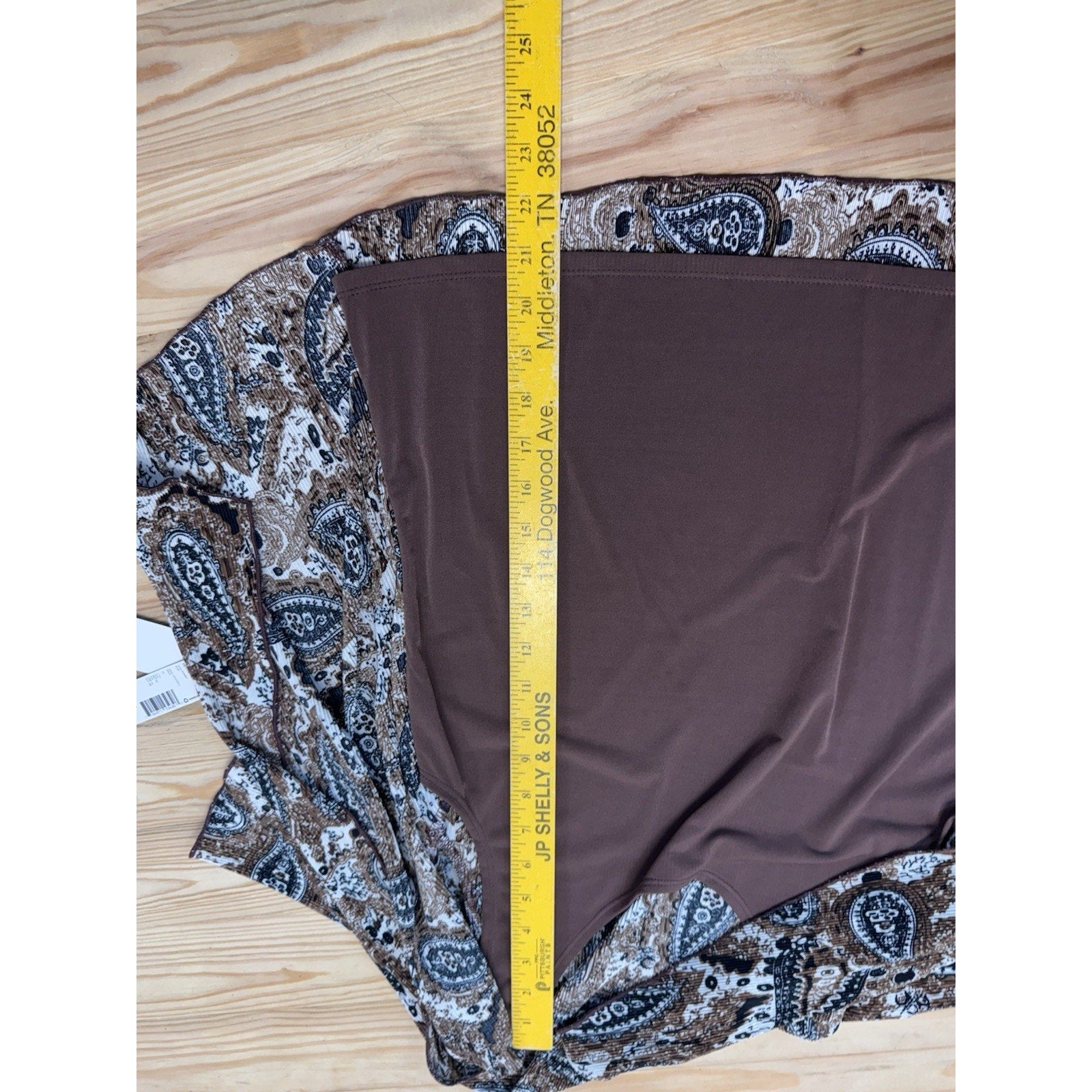 Notations Shirt Women’s Petite S Short Sleeve Layered Cardigan Tank Cream Brown