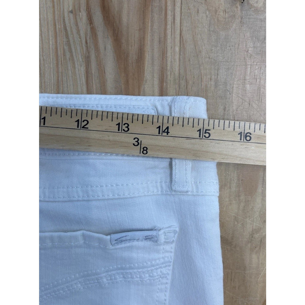 Seven7 Breezy Crop Pant Skimmer Skinny White Size Raw Hem 30x19
