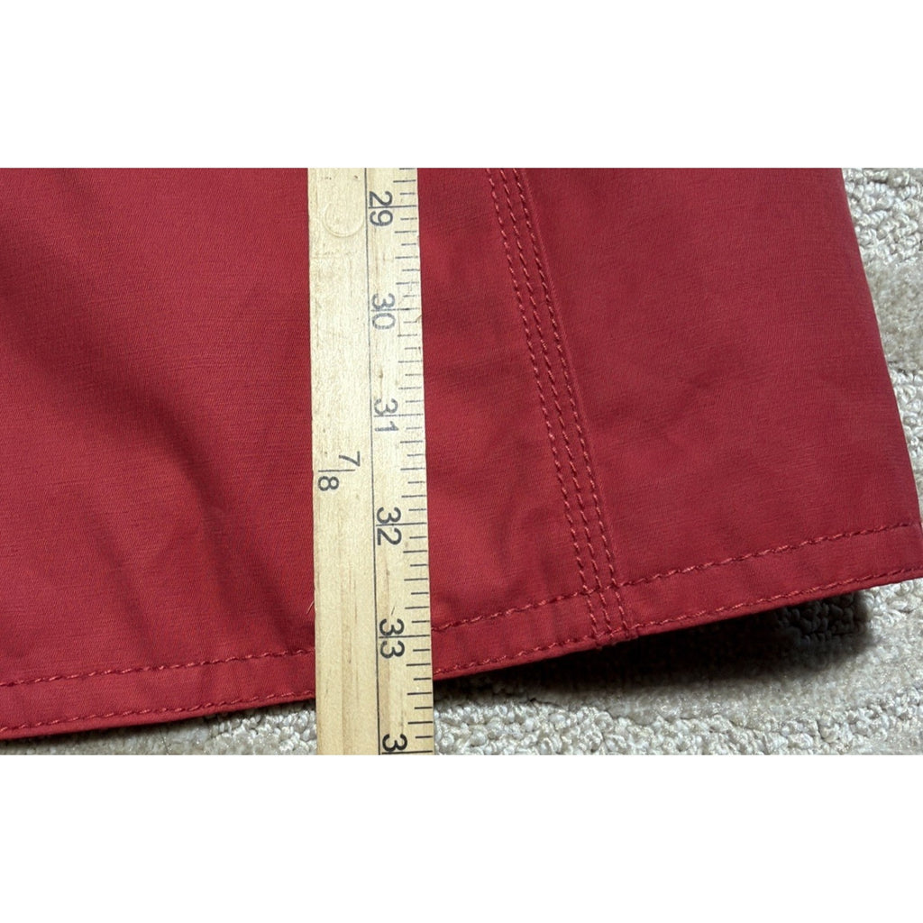 Eddie Bauer S Coral Pink Cotton Nylon Button Trench Midi Rain Coat Jacket
