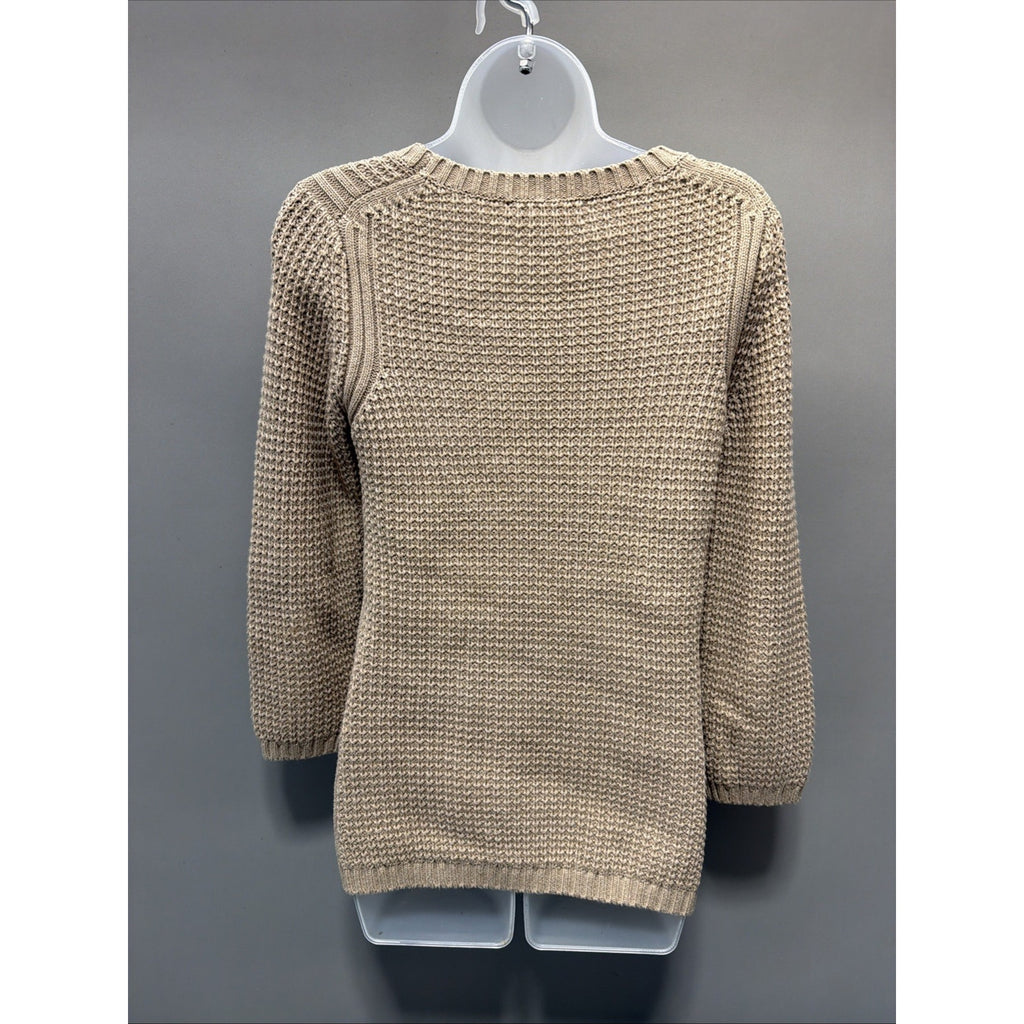 Banana republic women’s beige cashmere blend waffle knit sweater Soft Cozy M
