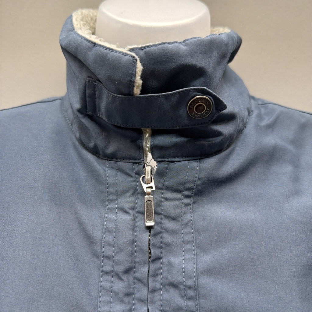 Sonoma Vest Women's Size Medium Blue Full Zip Sherpa Fleece