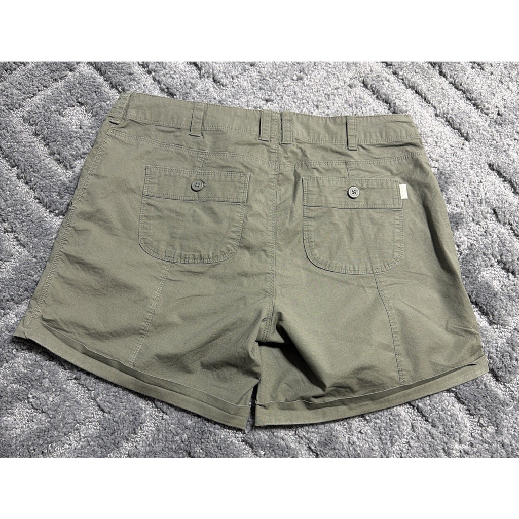 Mountain Hardwear Shorts Womens 10 Green Cuffed Outdoor Pockets Hiking Casual