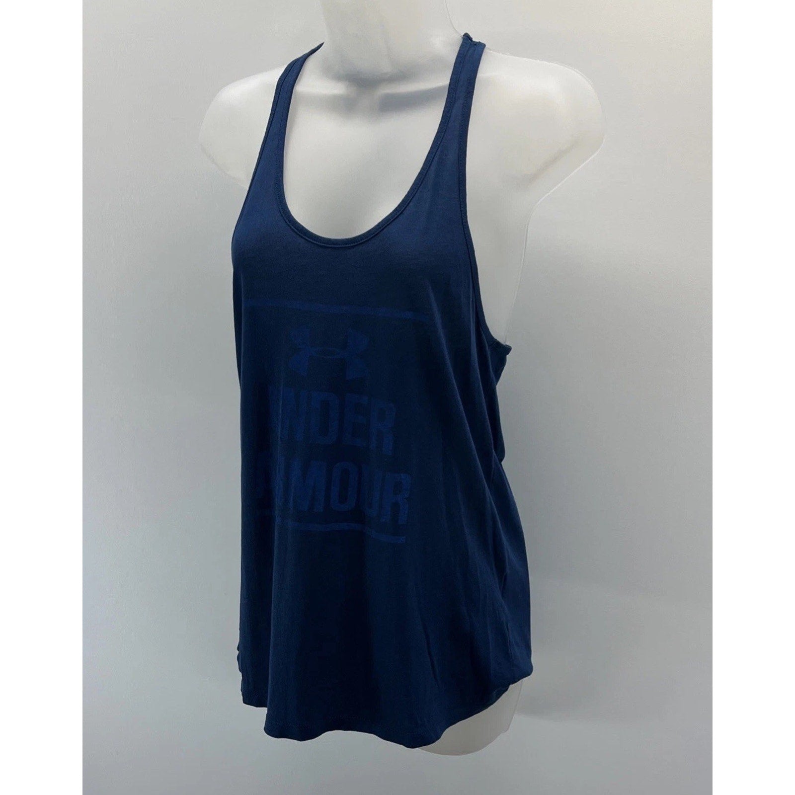 Under Armour navy blue Loose Heat Gear racerback tank Size Medium