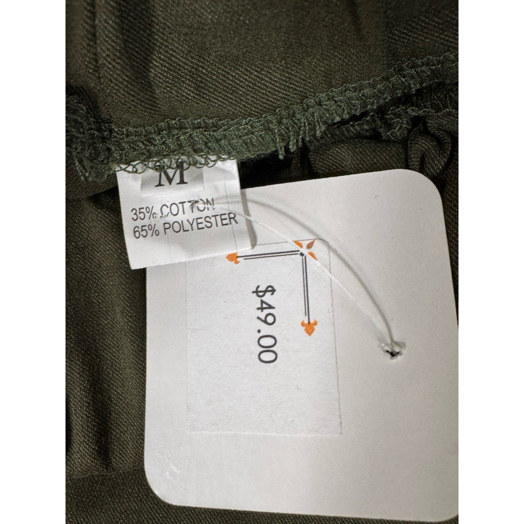 Fierce 605 Buckle Side Skinny Pull On Stretch Size Medium Long Army Green Boho