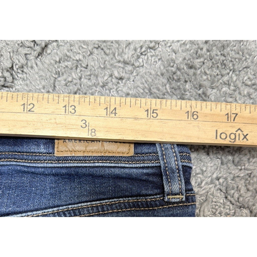 American Eagle Women's Jeans 10 Super Stretch Kick Boot Blue Denim