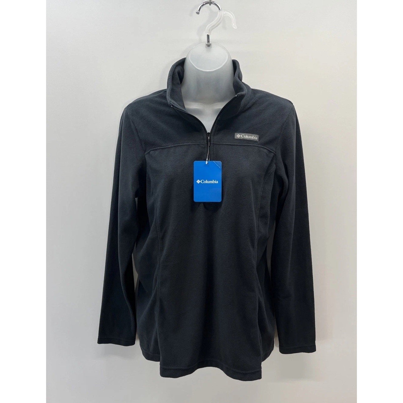 Columbia Black Half Zip Micro-Fleece Jacket Women Size M Lightweight Lake Aloha