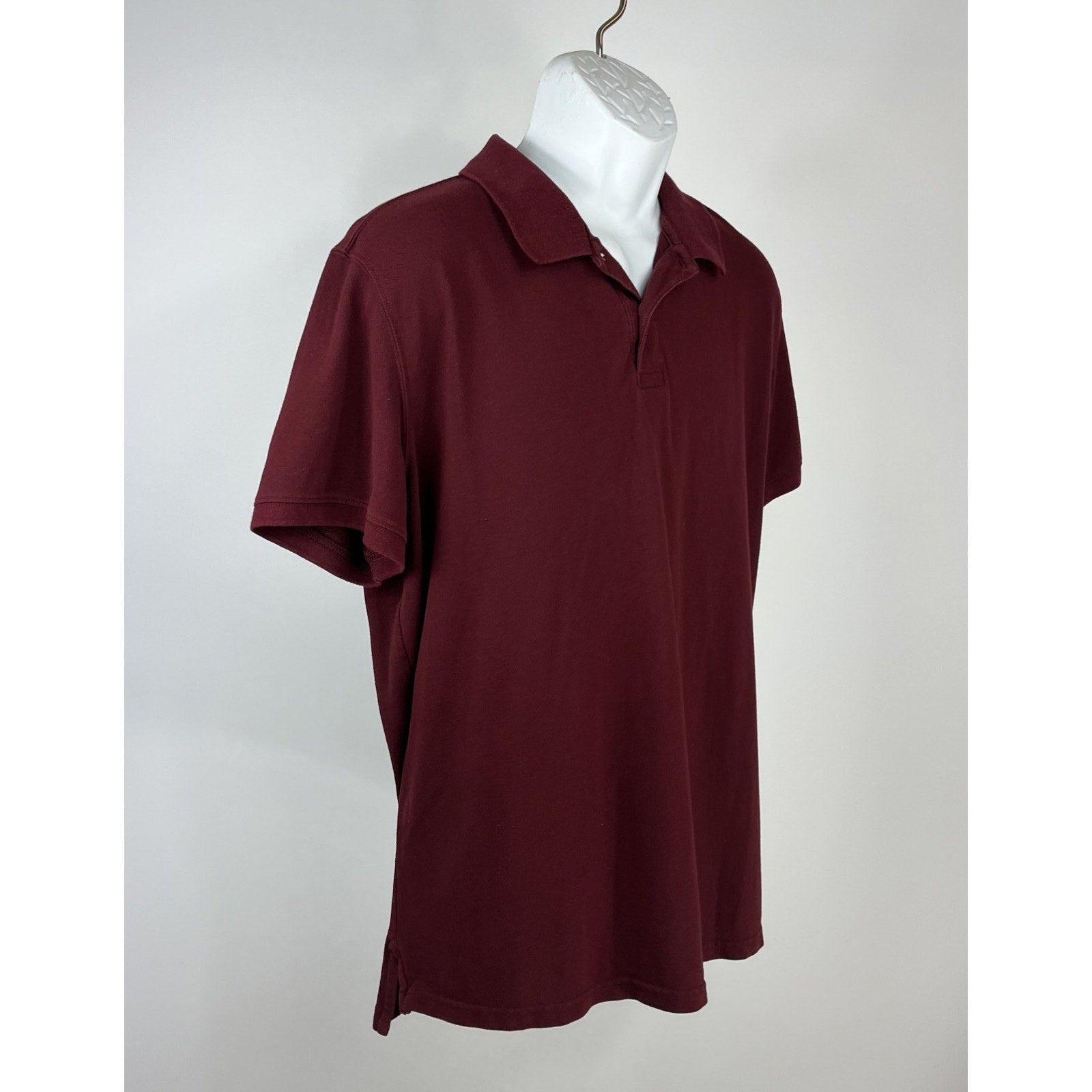 ST. JOHN’S BAY Men’s Comfort Flex Easy Care Polo, XL, Maroon , Short Sleeves,