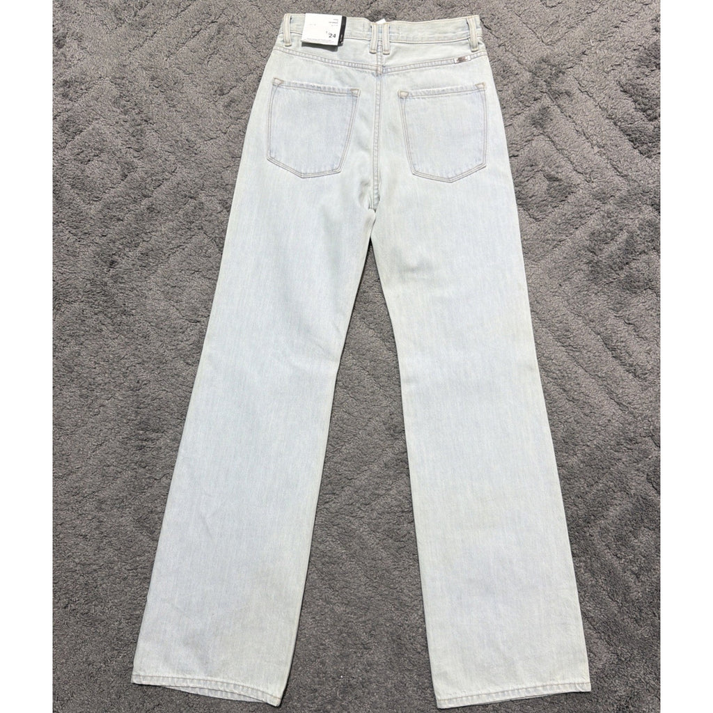 Kancan High Rise 90s Baggy Flare Jeans Distressed Button Fly 1/24 Measure 27x34