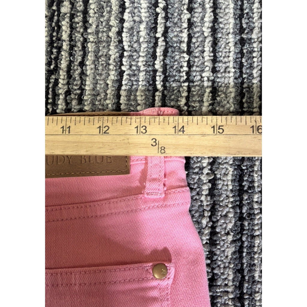 Judy Blue Jeans Women 7/28 Pink High Waist Garment Dyed Wide Leg Crop Pants