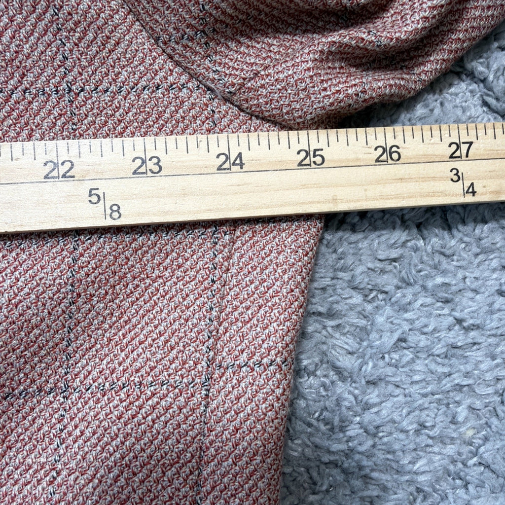 NWT Raspinni Uomo 100% Merino Wool Sport Coat Blazer Mens 44L Pink Windowpane