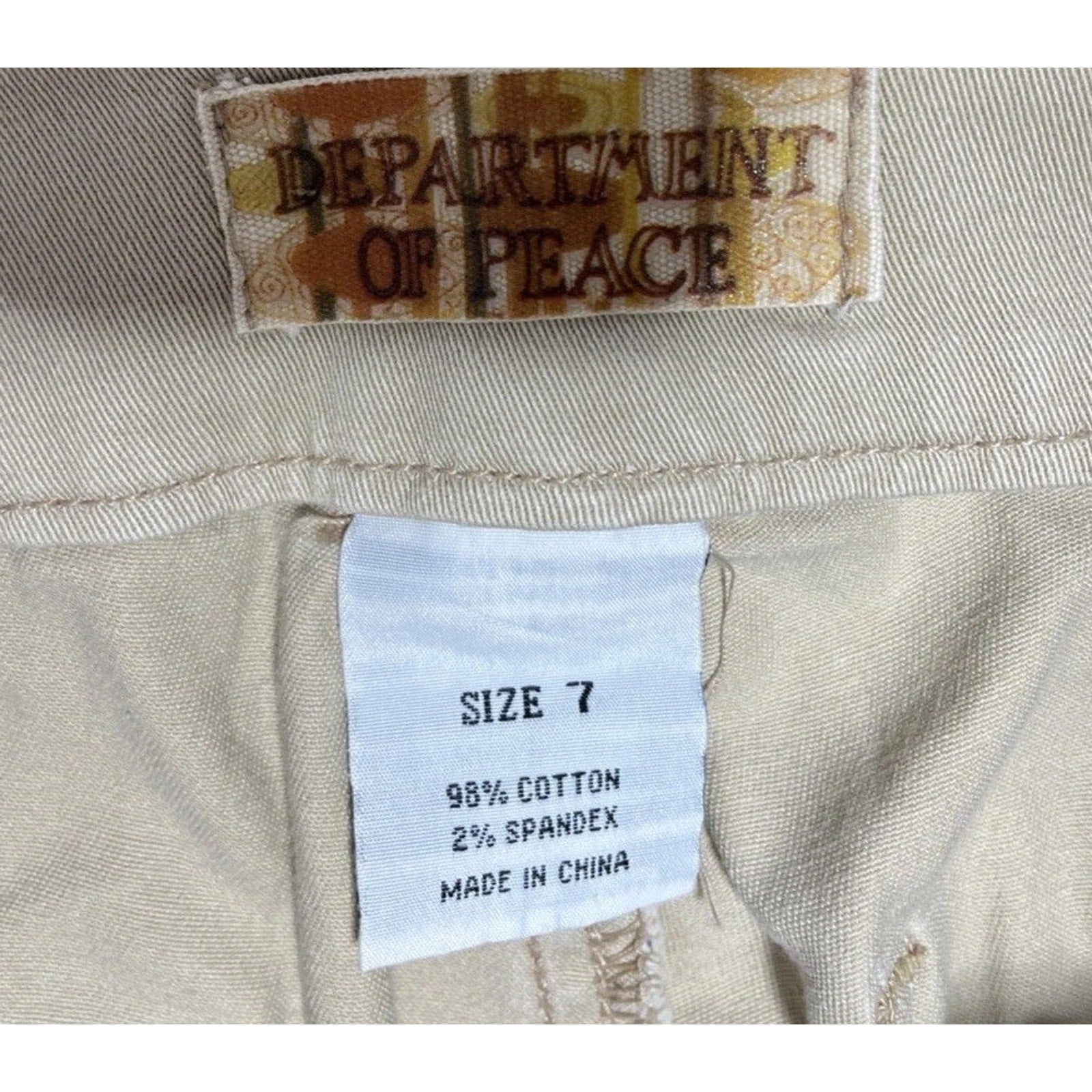 Department of Peace Womens Crop Flare Chino Pants Size 7