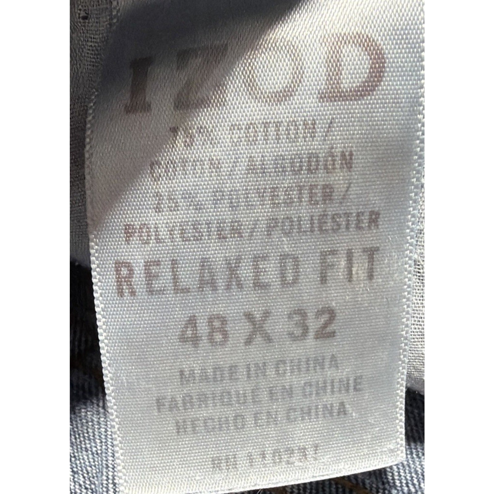 Denim Jeans Izod Mens 48X32 Relaxed Fit Factory Fade Straight Leg