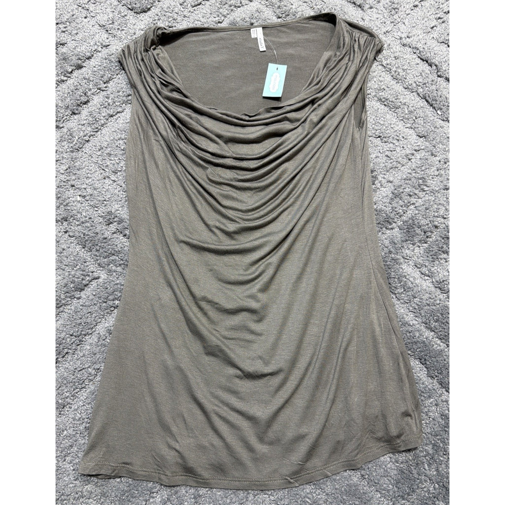 MAURICES- STUDIO Y SZ LARGE Gray DRAPE NECK TOP New