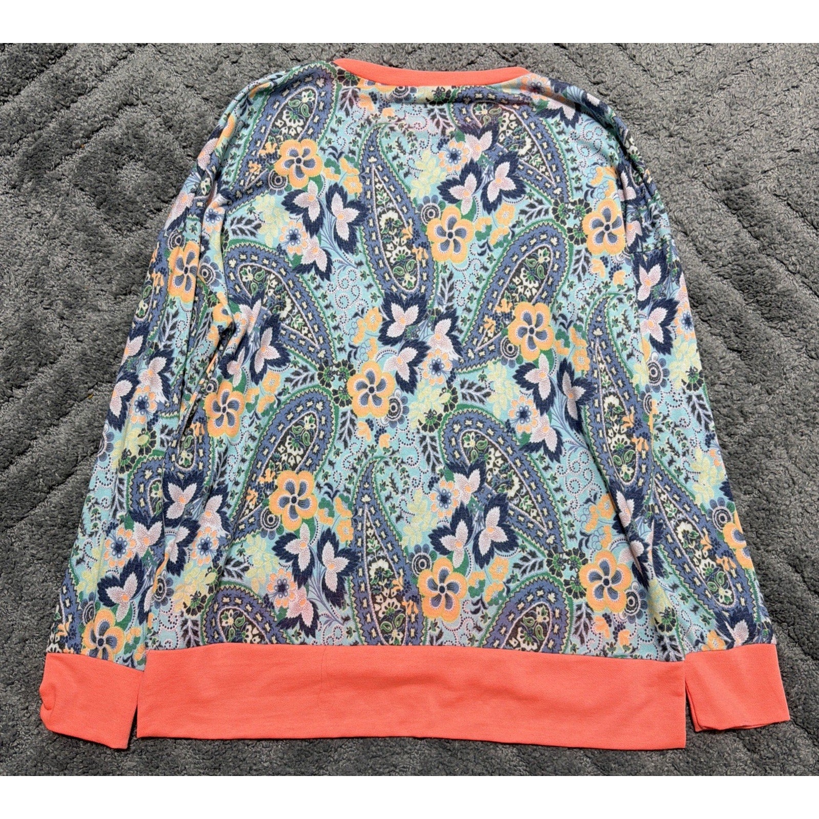 Size M White Birch Floral Womans Lightweight Oversized Boxy Sweater New