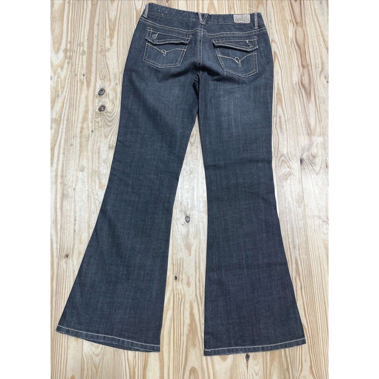 Myth Of Jade Women's 9 Black Flare Bootcut Dark Wash Cotton Blend Stretch Jeans