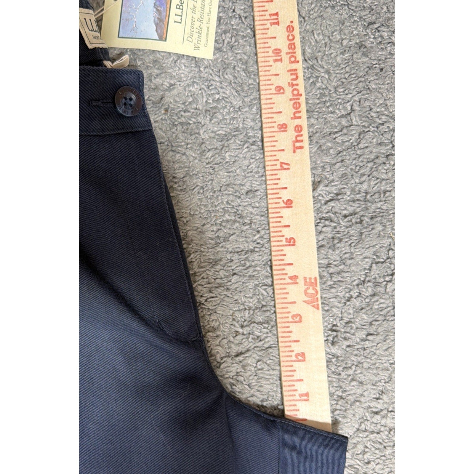 LL BEAN Women 10 Pet Blue Indigo Favorite Fit Chino Pants Wrinkle Resistant NWT