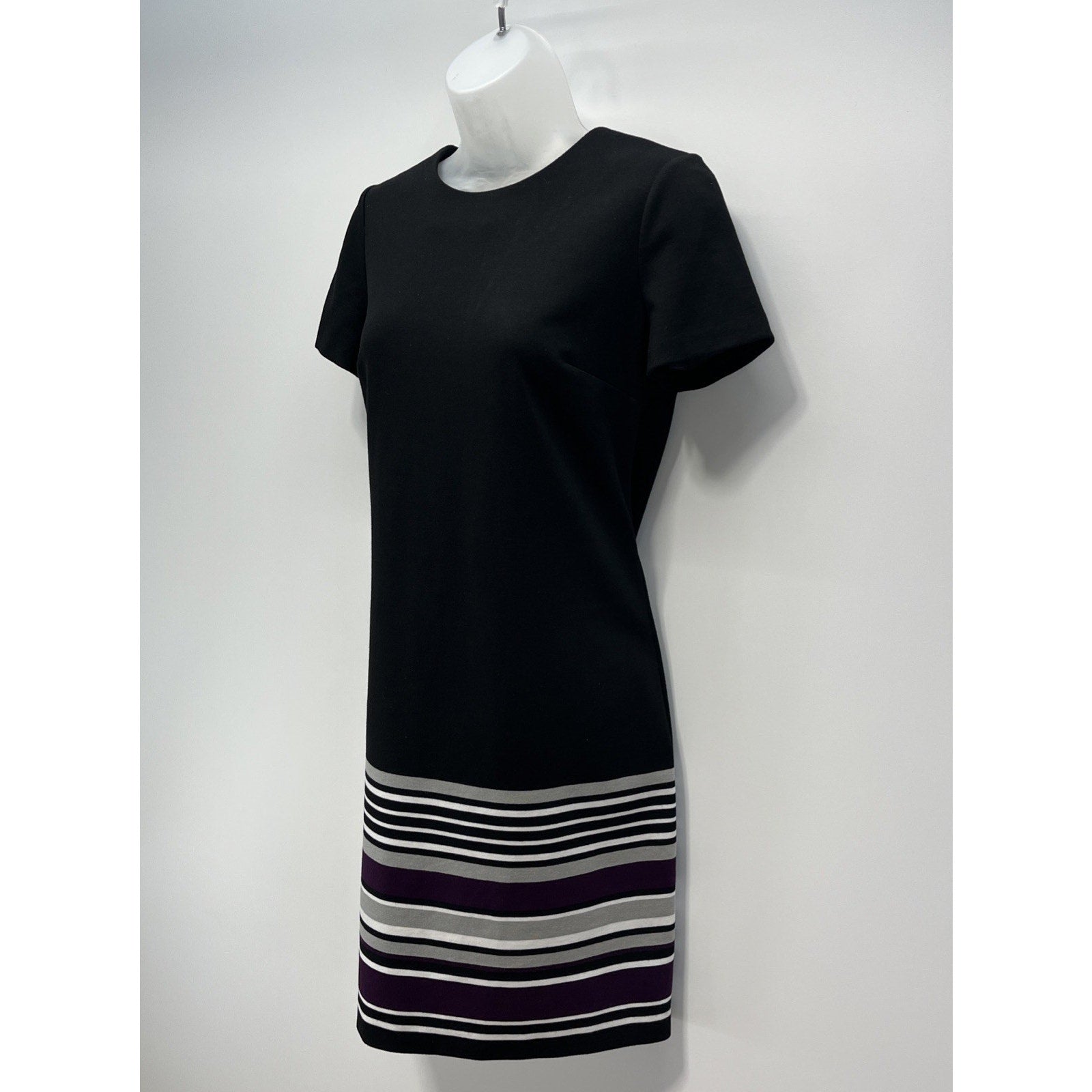 Calvin Klein Women's Striped-Hem A-Line Zip Up Dress Size 6