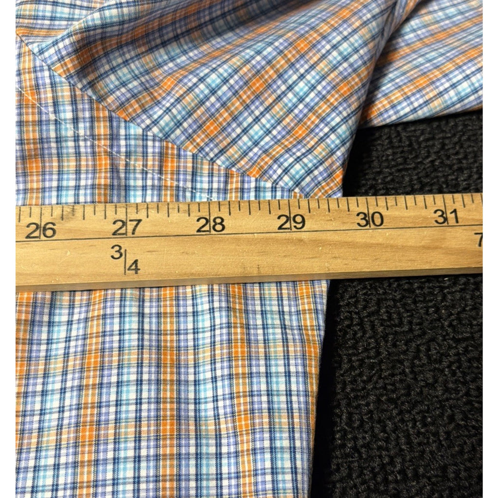 Ralph Lauren Shirt Mens Big 2XL Blue Plaid Classic Fit Button Preppy Collar