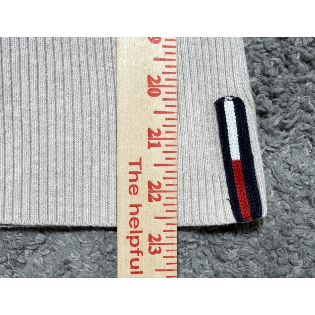 Tommy Hilfiger Jeans Ribbed Sweater Pullover V- Neck Women Beige Size Small