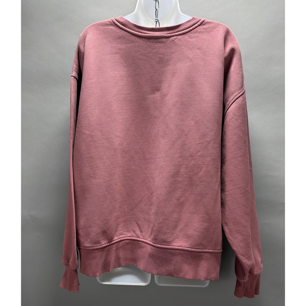 The North Face Womens City Oversized Crew Fleece Sweatshirt Wild Ginger L