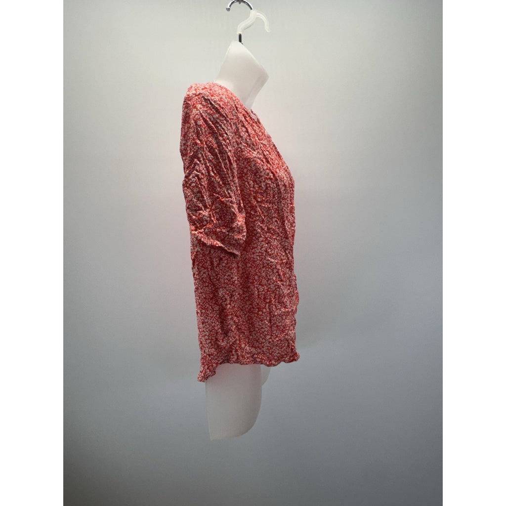 NEW Universal Thread Women's Floral Short Sleeve Button-Down Blouse Size S