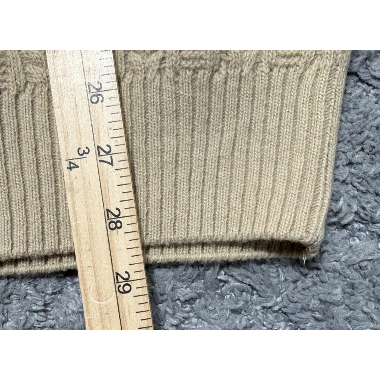 Monte Carlo Men Sz 44 Button Up Brown Lambs Wool Sweater Vest Cable Knit