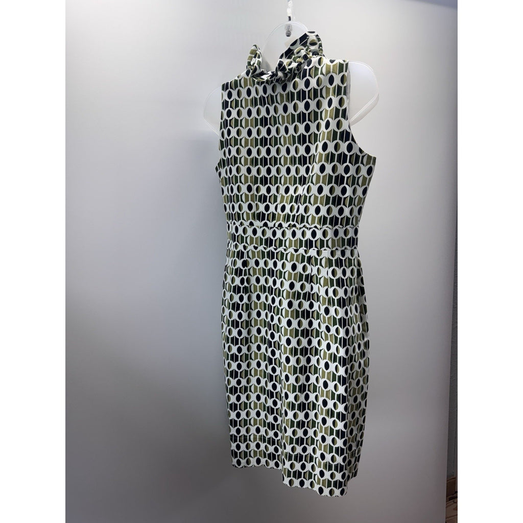 Julian Taylor Dress Women’s Size 8 Green White Black Sleeveless Boho Ladies