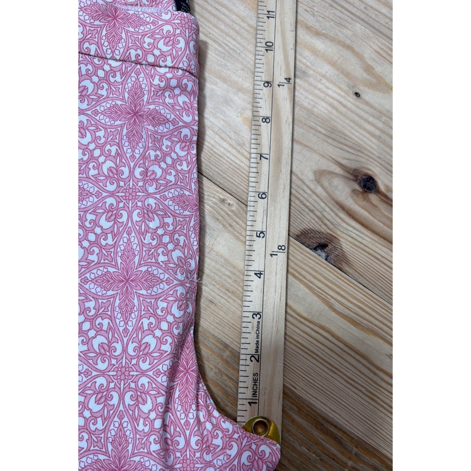 89th & Madison Women's Cropped Stretch Pull On Pant Pink Crosshatch Sz M